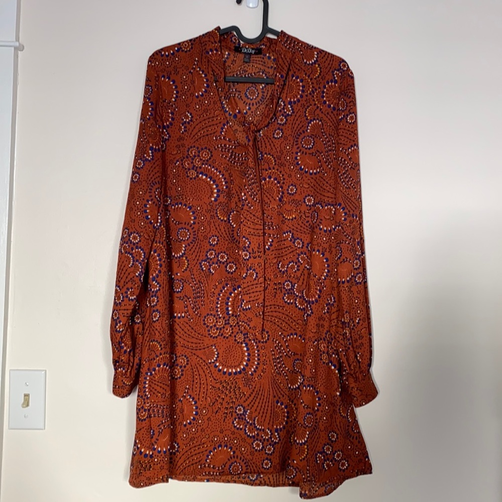 BeBop Orange and Navy Dress